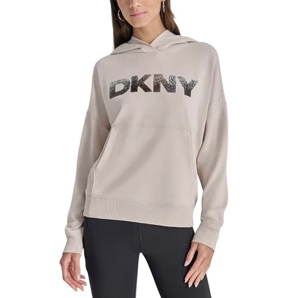 Dkny Tops - DKNY Sport Women's Sequin Pullover Fleece Hoodie NWT OAT SIZE S